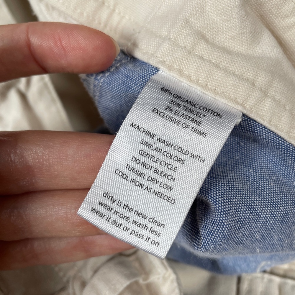Toad & Co womens skinny pants size 10 off white organic cotton sustainable - Picture 7 of 11